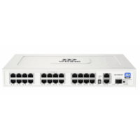24 x 10/100Mbps PoE Ports, 2 x 10/100/1000Mbps RJ45 Uplink Ports and 1 x 1000Mbps SFP Slot